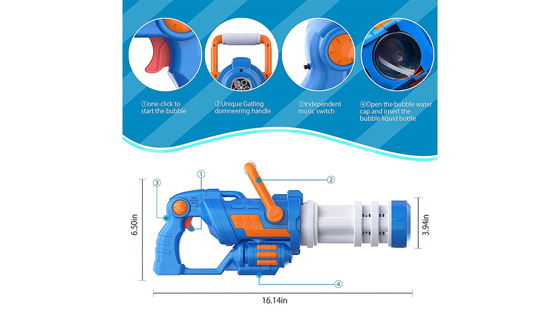 Toyard edu toy factory rocket boom bubble gun for party